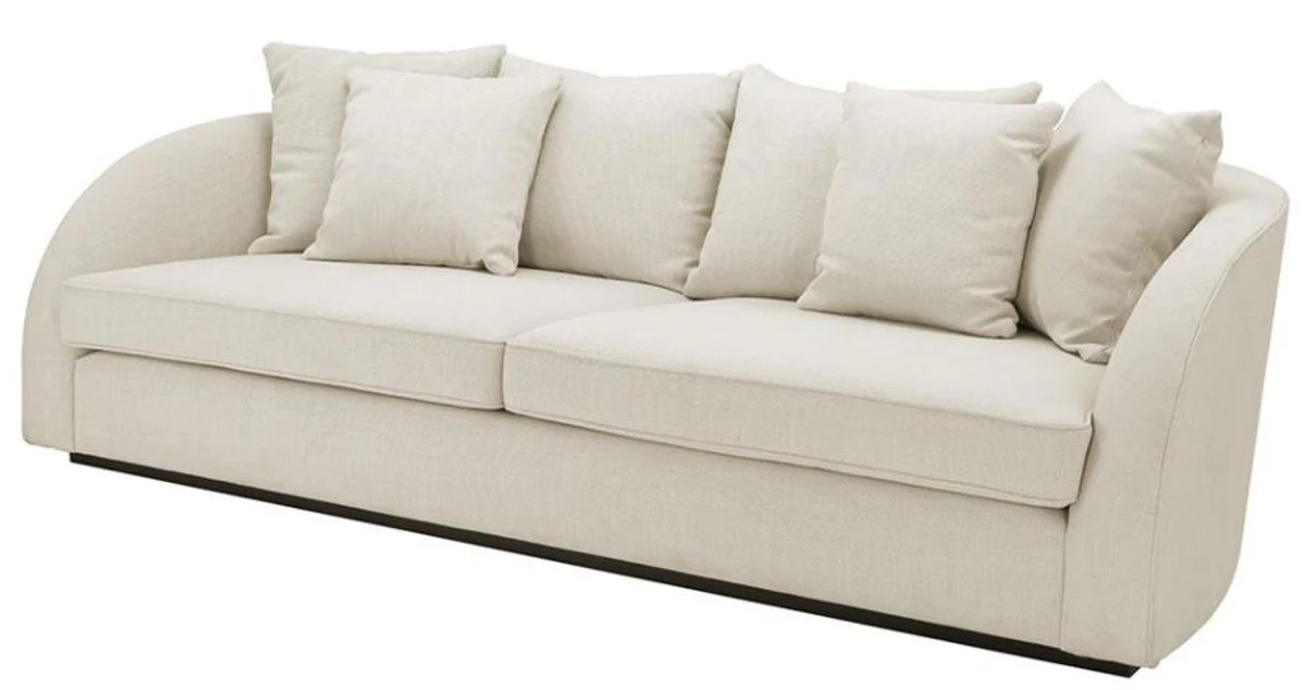 Luxus Hotel Sofa Naturfarbig 255 x 91 x H. 72 cm - Designer Kollektion