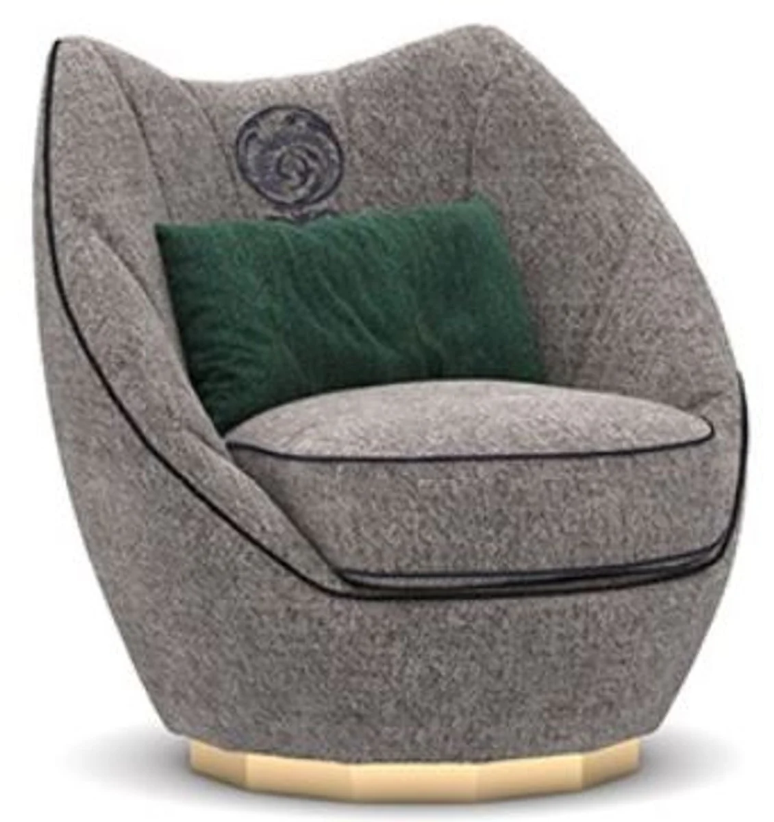 Luxus Wohnzimmer Set Grau / Braun - 2 Sofas & 2 Sessel & 1 Couchtisch Set - Edle Wohnzimmermöbel - Luxus Möbel