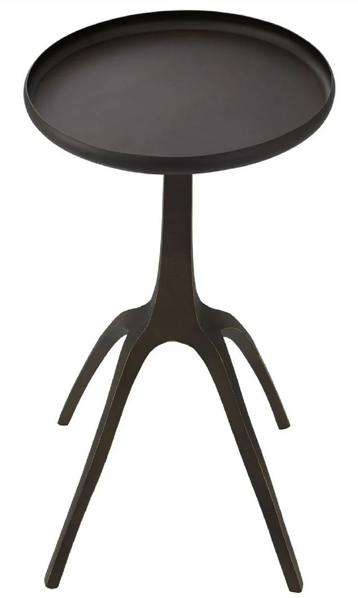 Luxus Beistelltisch Bronzefarben 40,5 x 40,5 x H. 56 cm - Moderner Metall Tisch mit runder Tischplatte - Wohnzimmer Möbel - Luxus Möbel