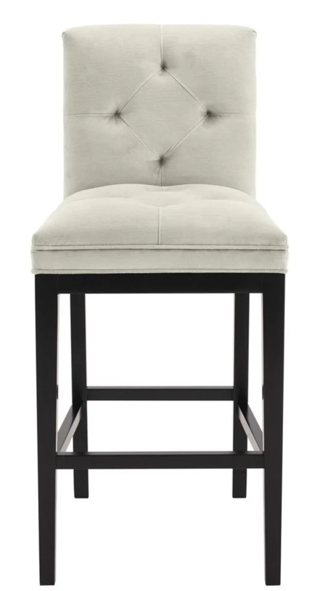 Luxus Barstuhl Hellgrau / Schwarz 51 x 63 x H. 110 cm - Hotel Restaurant Club Möbel