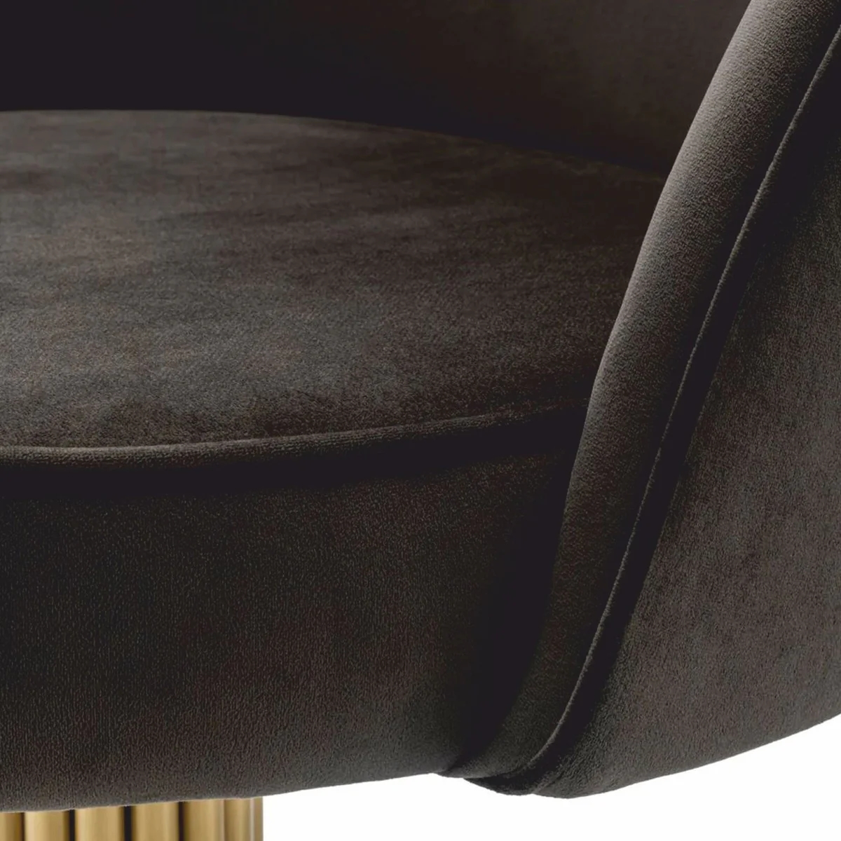 Luxus Esszimmer Stuhl Grau / Messing H.85 cm - Drehstuhl - Esszimmer Möbel