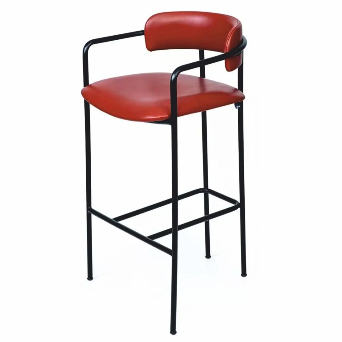 Luxus Kunstleder Barstuhl Rot / Schwarz H. 106 cm - Hotel & Bar Möbel