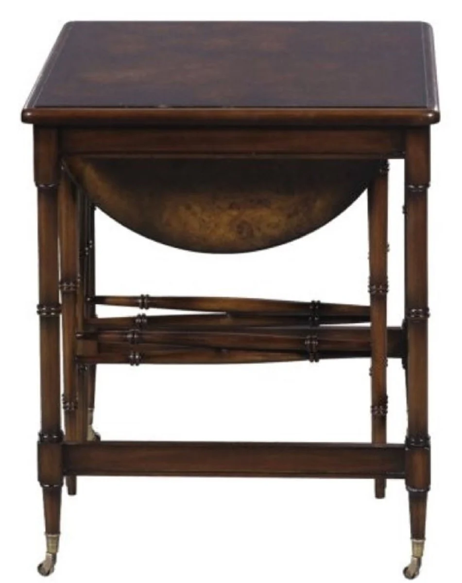 Luxus Beistelltisch Set Braun / Dunkelbraun 48 x 48 x H. 59 cm - Hotel Möbel