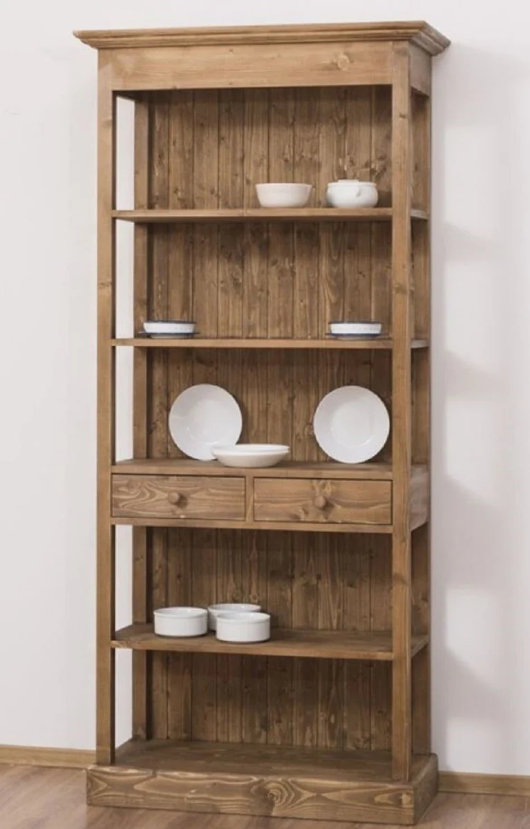 Landhausstil Schrank Braun 91 x 39 x H. 197 cm - Landhausstil Massivholz Esszimmer Schrank - Landhausstil Massivholz Möbel