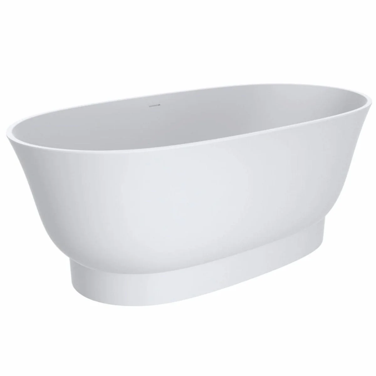 Freistehende Luxus Art Deco Badewanne Matt Weiß 160 cm