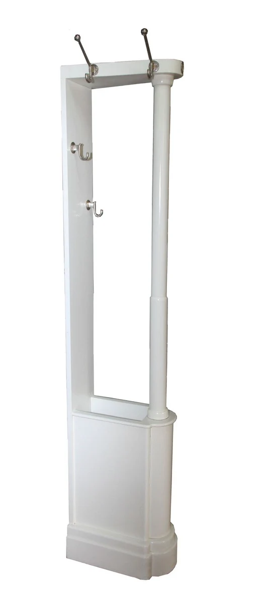 Barock Garderoben Ständer Crème aus massiven Eichenholz mit Regenschirmfach - Höhe ca. 185 cm - Antik Look