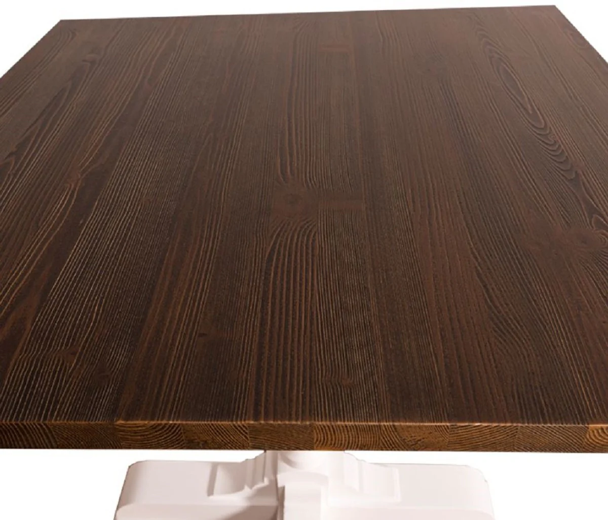 Landhausstil Esstisch Weiß / Dunkelbraun 80 x 80 x H. 78 cm - Küchentisch im Landhausstil