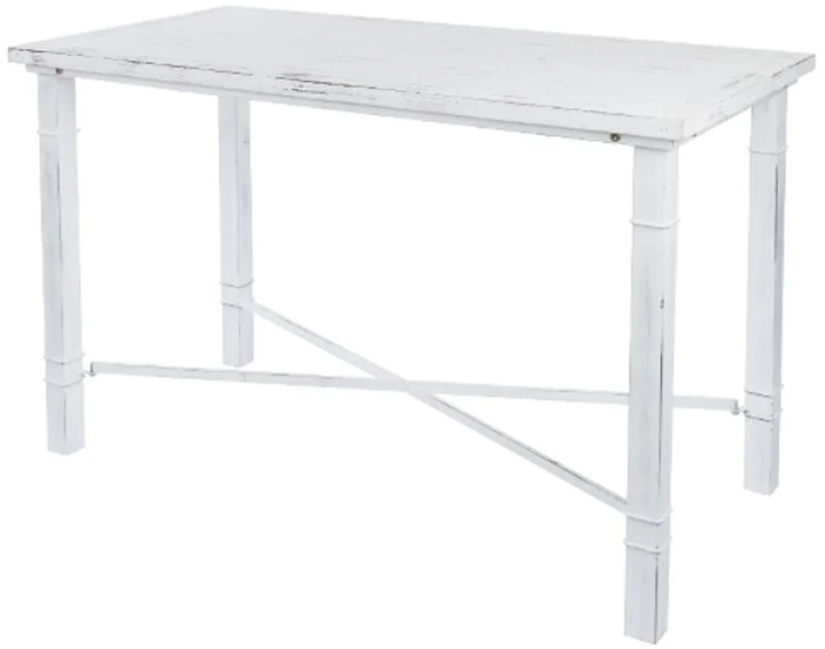 Landhausstil Esstisch Antik Weiß 100 x 50 x H. 70 cm - Kleiner Shabby Chic Esszimmertisch