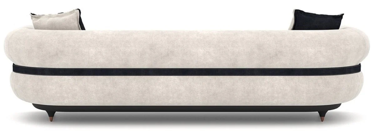 Luxus Sofa Grau / Blau / Schwarz / Kupfer 260 x 88 x H. 65 cm - Wohnzimmer Sofa - Hotel Sofa - Wohnzimmer Möbel - Hotel Möbel - Luxus Möbel - Luxus Einrichtung