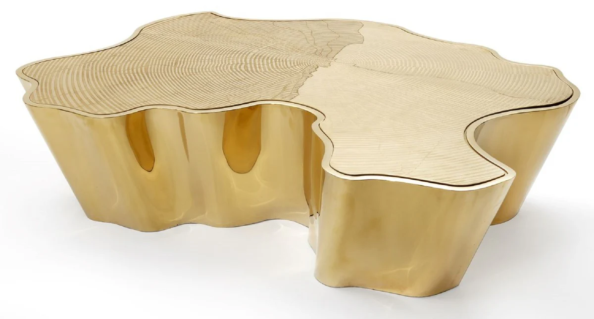 Luxus Couchtisch Gold 127 x 90 x H. 30 cm - Edelstahl Wohnzimmertisch - Luxus Wohnzimmer & Hotel Möbel