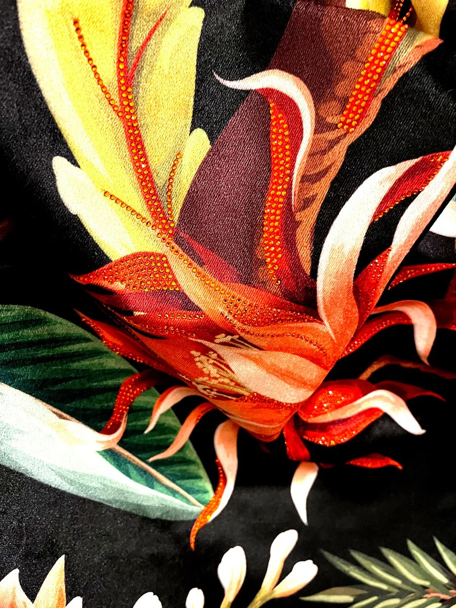 Luxus Wohndecke Pompöös by Jungle Schwarz / Mehrfarbig mit extrem vielen Glitzersteinen - Pompööse Decke designed by Harald Glööckler Dschungel