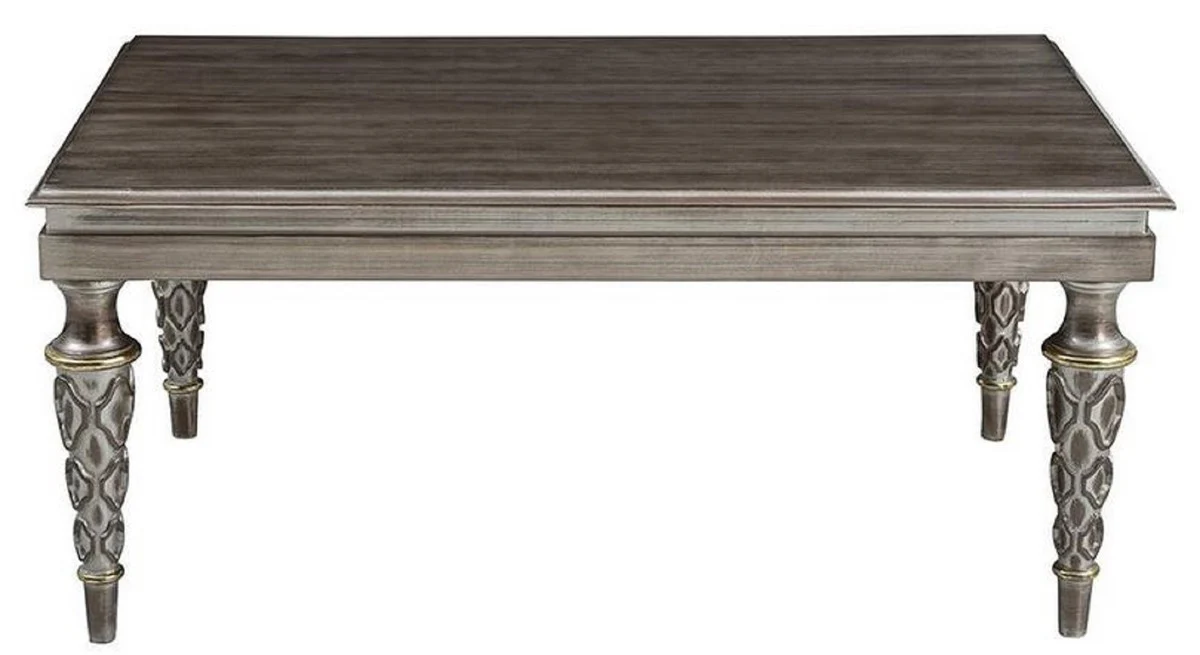 Luxus Barock Wohnzimmer Set Rosa / Silber - 2 Sofas & 2 Sessel & 1 Couchtisch - Handgefertigte Wohnzimmer Möbel im Barockstil - Edel & Prunkvoll