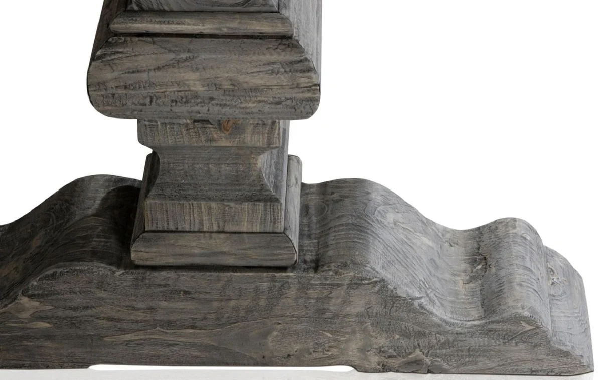 Luxus Massivholz Esstisch Grau 180 x 90 x H. 76 cm - Rechteckiger Küchentisch aus hochwertigen unbehandeltem Altholz