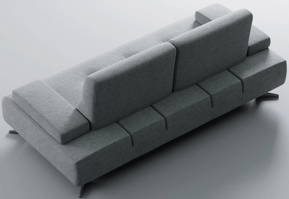 Luxus Sofa mit verstellbaren Rückenlehnen Grau - Verschiedene Größen - Modernes Wohnzimmer Sofa - Luxus Möbel