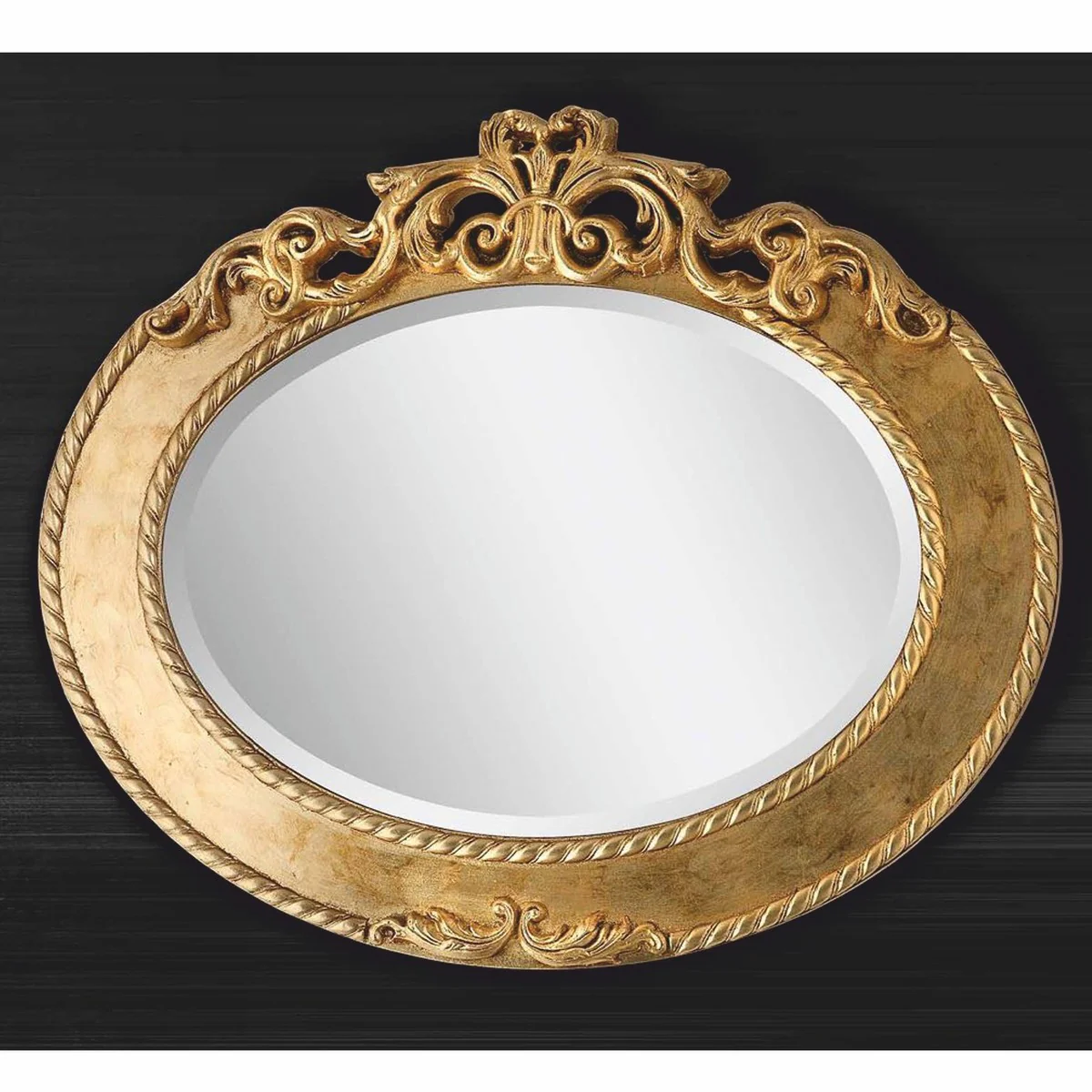 Luxus Barock Spiegel Gold 92 cm - Barockstil Möbel - Made in Italy