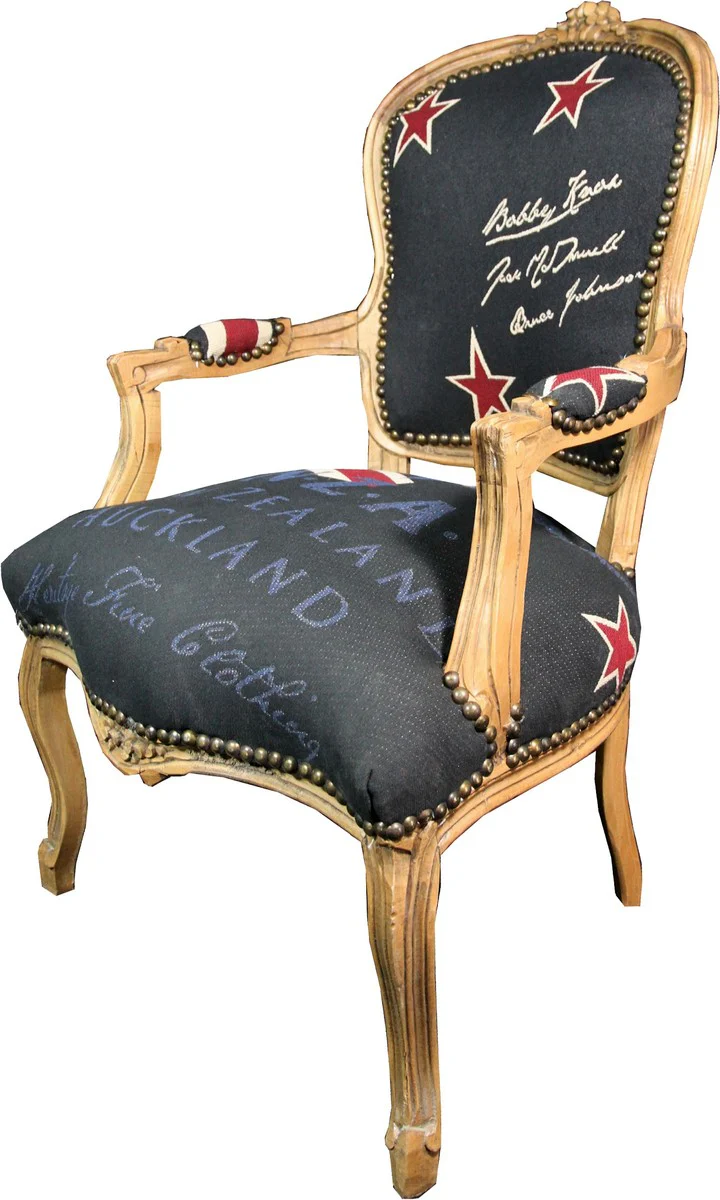 Barock Salon Stuhl New Zealand / Holzfarbig - Neuseeland Fashion Möbel