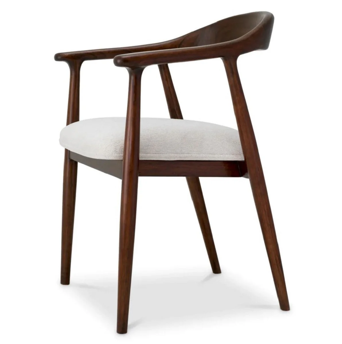 Luxus Esszimmer Stuhl mit Armlehnen Braun / Creme - Restaurant Möbel