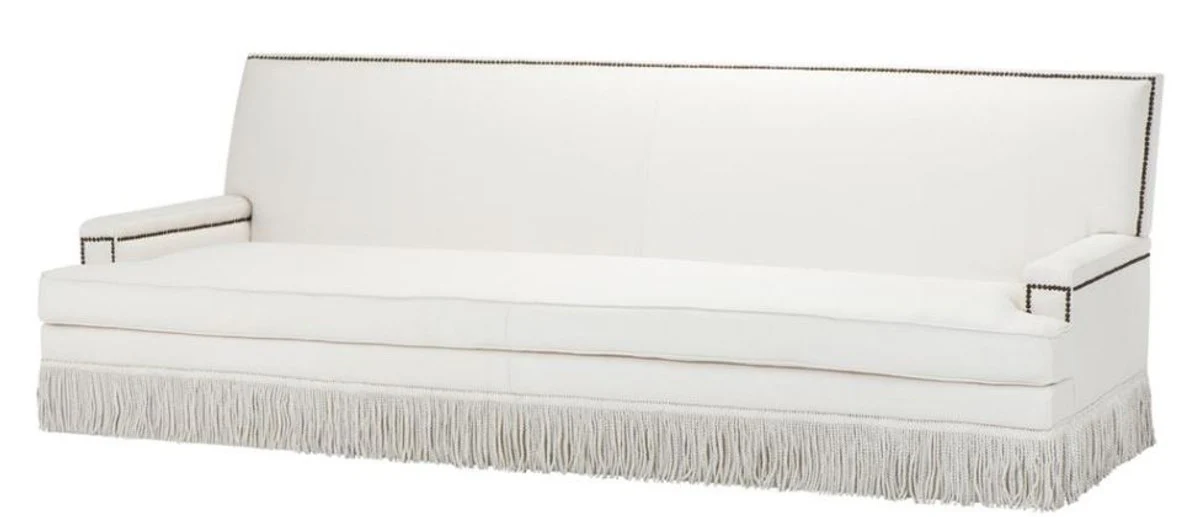 Luxus Designer Sofa Weiß 262 x 102 x H. 90 cm - Wohnzimmer Möbel