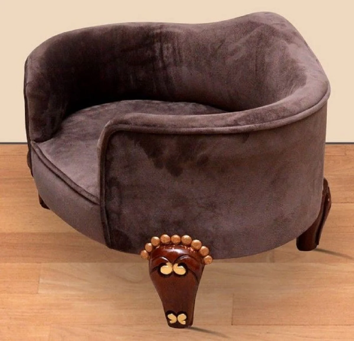 Barock Hundebett Royal Braun / Braun / Gold - Barock Hundemöbel - Barock Tiermöbel - Prunkvolle Tiermöbel im Barockstil