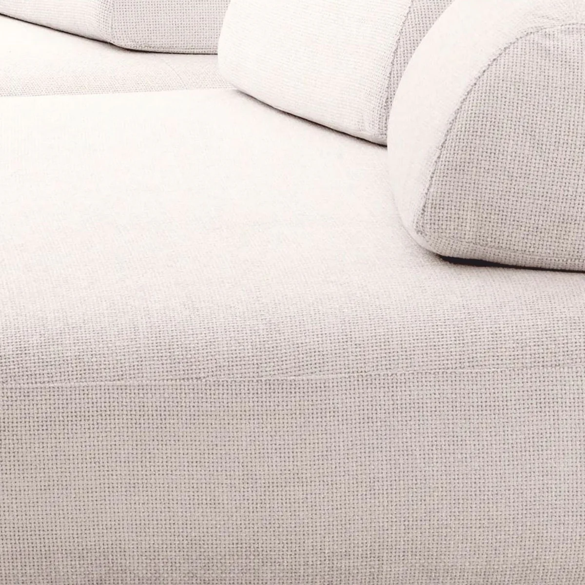 Luxus Sofa Cremeweiß / Schwarz - Modulares 2-Teiliges Wohnzimmer Sofa