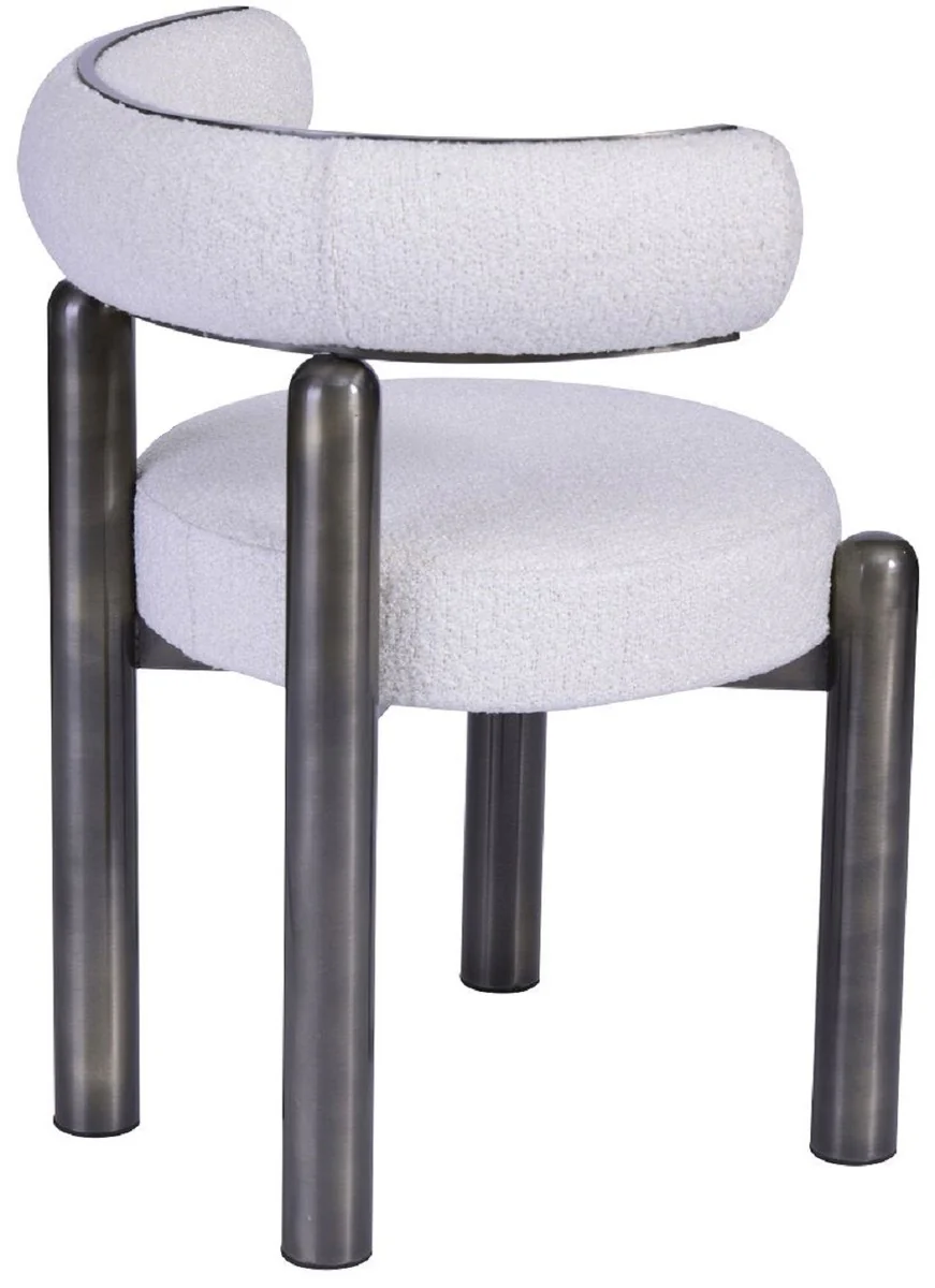 Luxus Esszimmer Set Weiß / Grau - Luxus Hotel & Restaurant Möbel