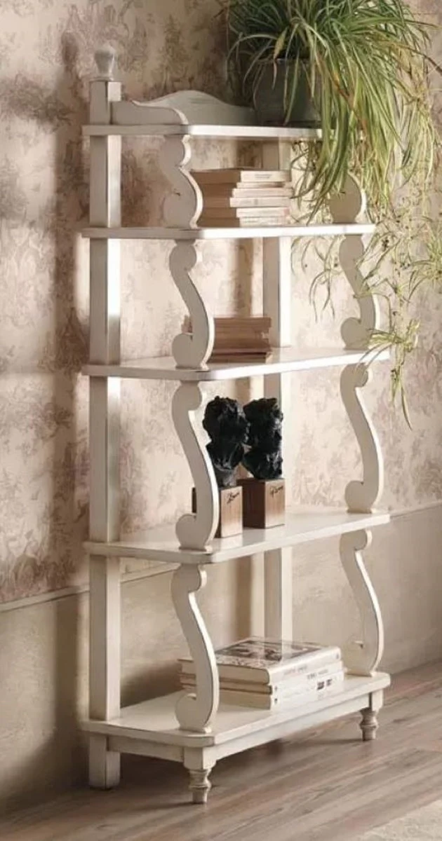 Luxus Jugendstil Regalschrank Antik Cremeweiß - Made in Italy