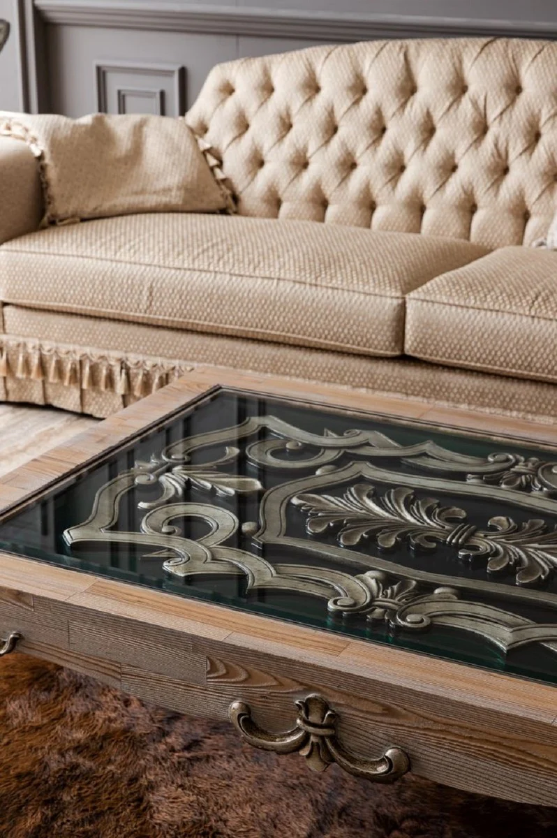 Luxus Barock Sofa Gold - Handgefertigtes Wohnzimmer Sofa im Barockstil - Barock Wohnzimmer Möbel