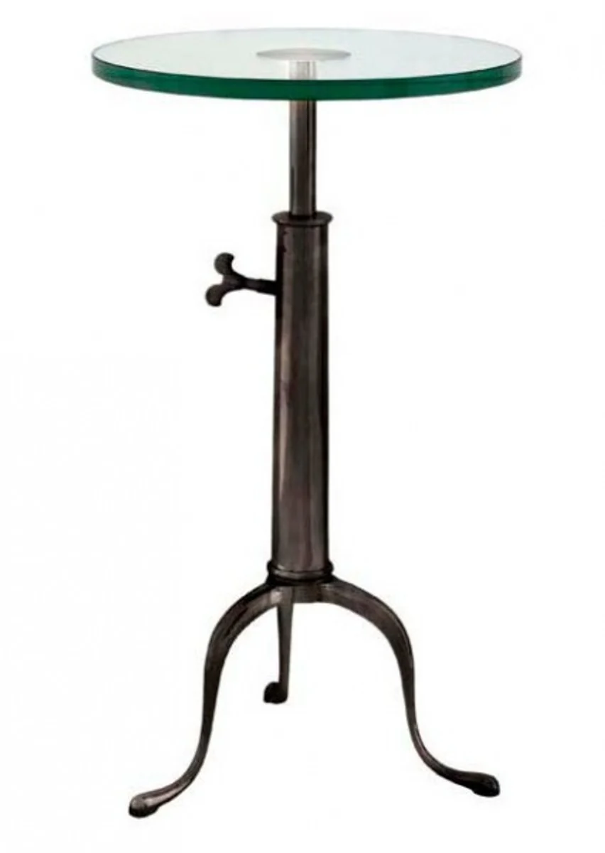Designer Luxus Industrial Design Beistelltisch Höhenverstellbar Bronzefarben Höhe: 63 - 76 cm, Durchmesser 40 cm - Edelstahl Tisch - Telefontisch Industrie Design - Luxus Qualität