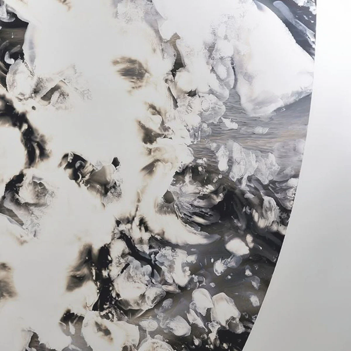 Luxus Wandspiegel Schwarz / Silber 100 cm - Luxus Interior