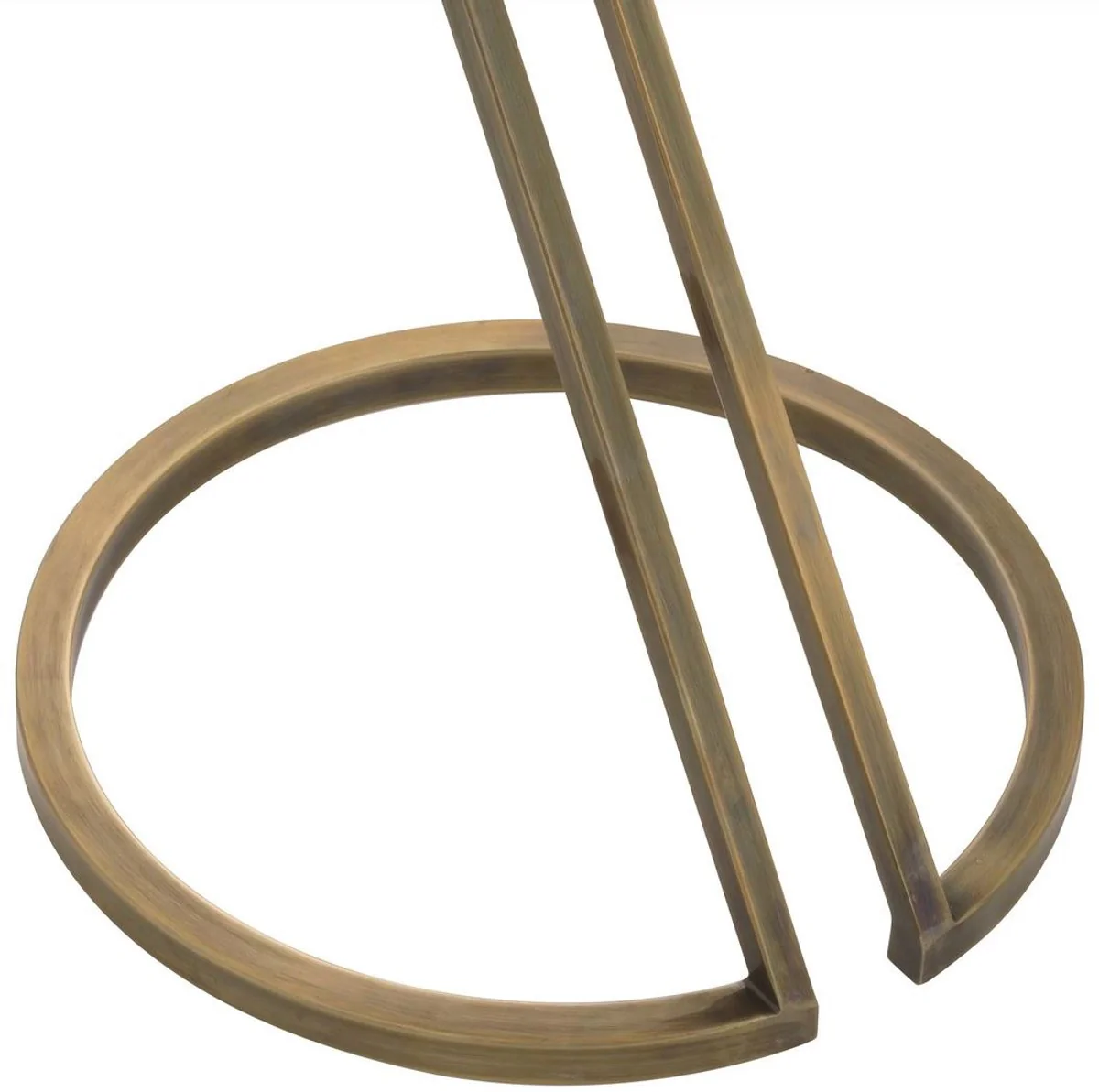 Luxus Beistelltisch Vintage Messing / Grau Ø 36 x H. 60 cm - Edelstahl Tisch mit Glasplatte - Wohnzimmer Möbel - Luxus Möbel - Luxus Einrichtung - Luxus Interior