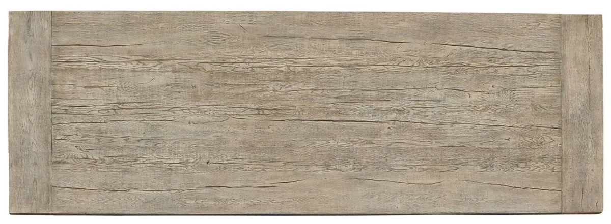 Landhausstil Massivholz Esstisch Rustikal Grau - Verschiedene Größen - Rechteckiger Eichenholz Küchentisch - Massivholz Esszimmer Möbel - Landhausstil Esszimmer Möbel