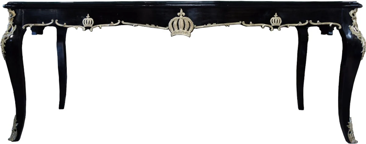 Pompöös by Barock Esstisch mit Glasplatte Schwarz / Gold - Pompööser Barock Esstisch designed by Harald Glööckler