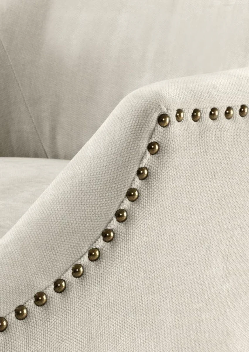 Luxus Esszimmerstuhl mit Armlehnen Sandfarben / Schwarz 60 x 71 x H. 92 cm - Esszimmermöbel