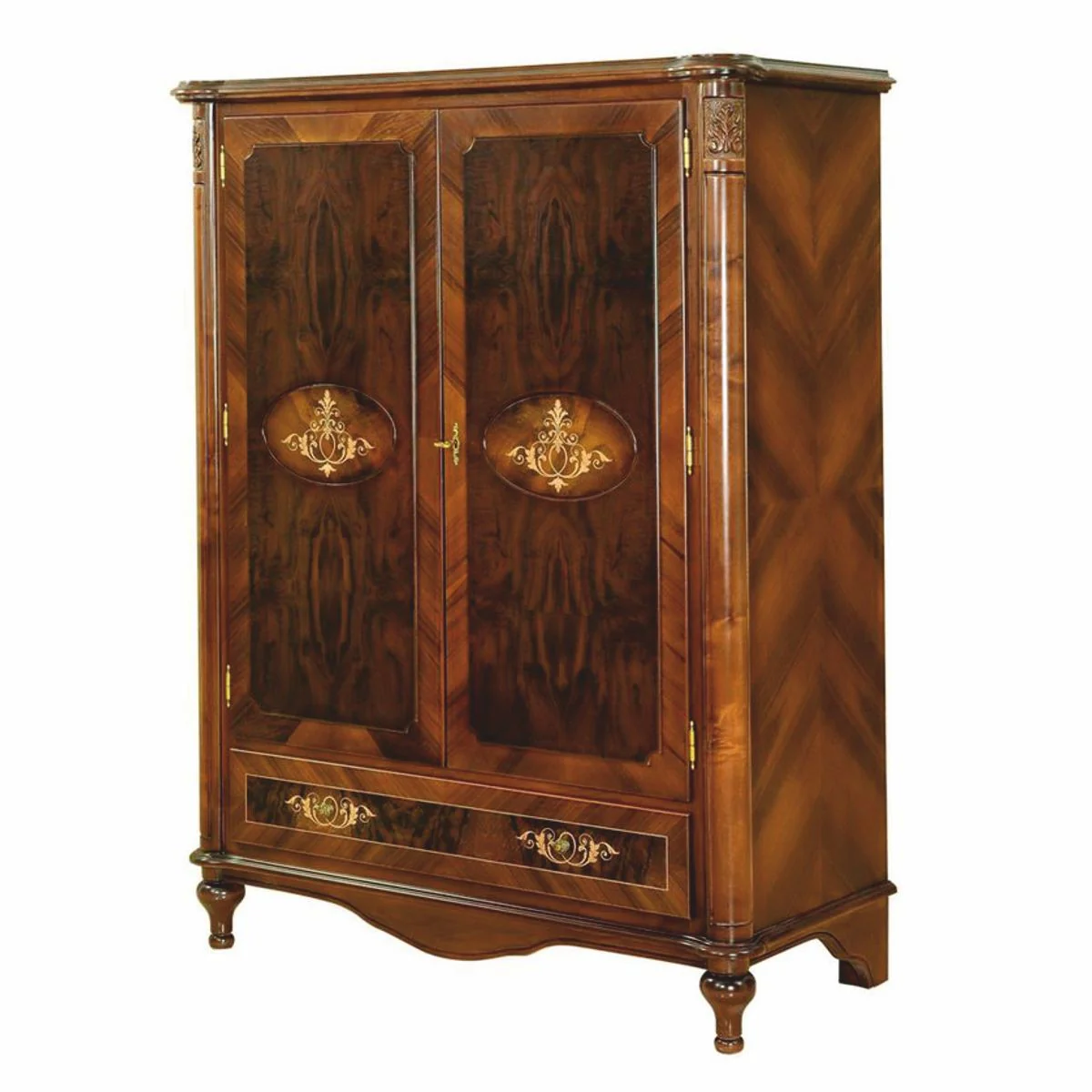 Luxus Barock Barschrank Braun / Dunkelbraun H. 160 cm - Barockstil Bar Möbel