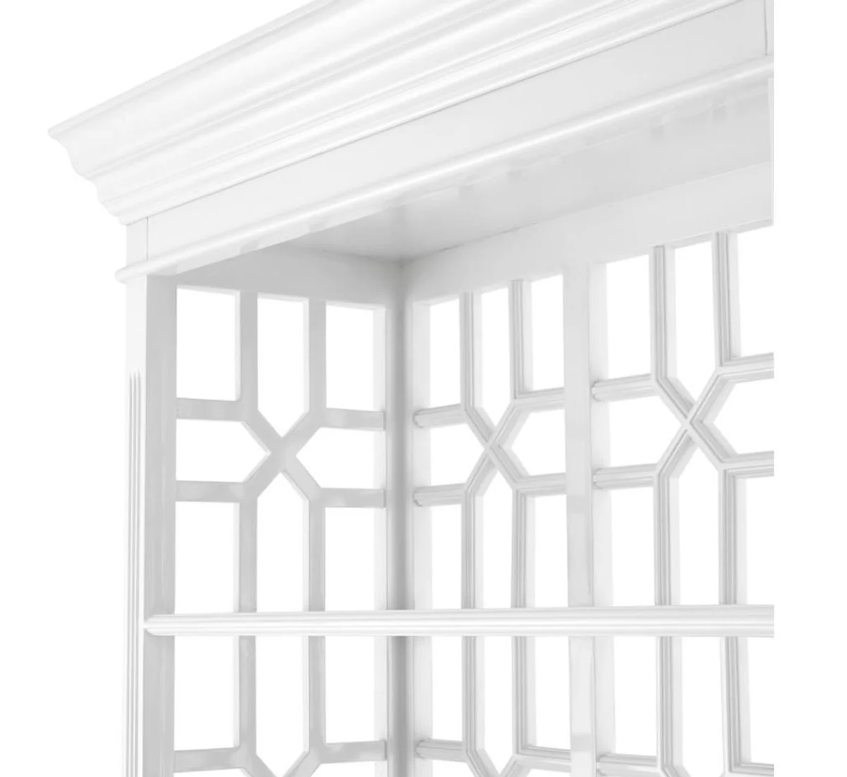 Designer Mahagoni Regalschrank Piano Weiß - Luxus Qualität