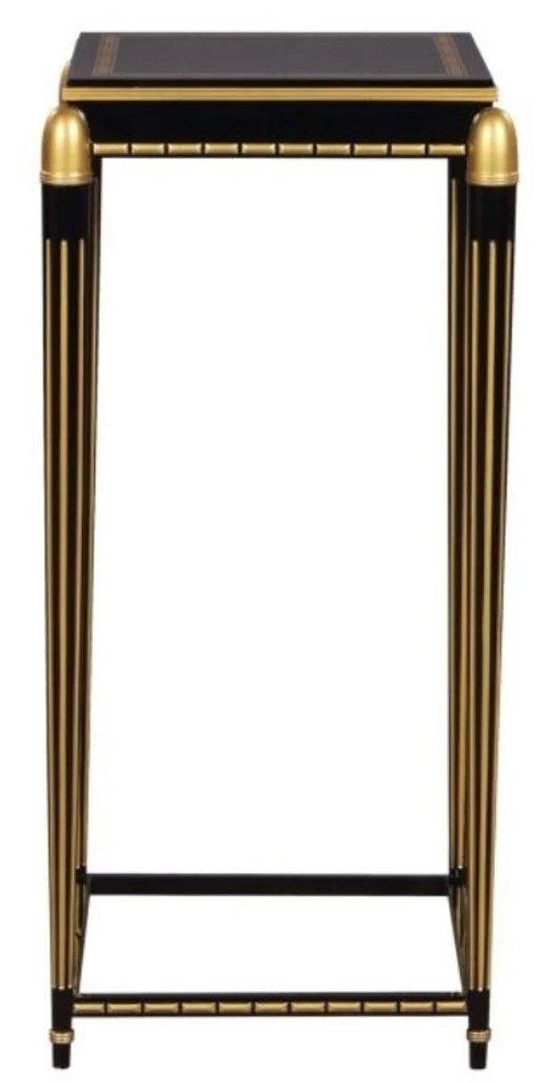 Luxus Wohnzimmer Blumentisch Schwarz / Gold 45 x 45 x H. 95 cm - Luxus Beistelltisch