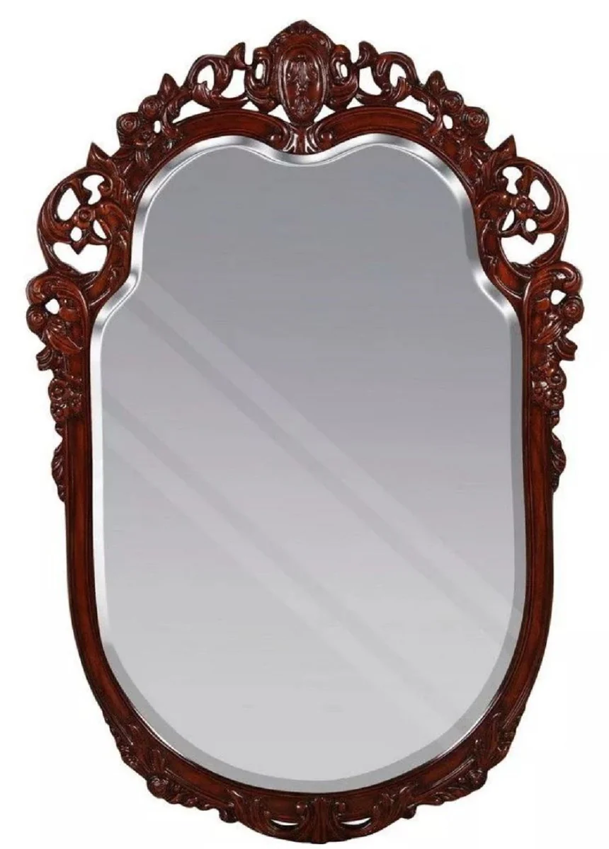 Luxus Barock Spiegel Braun - Prunkvoller Wandspiegel im Barockstil - Antik Stil Garderoben Spiegel - Wohnzimmer Spiegel - Barock Deko Accessoires - Edel & Prunkvoll