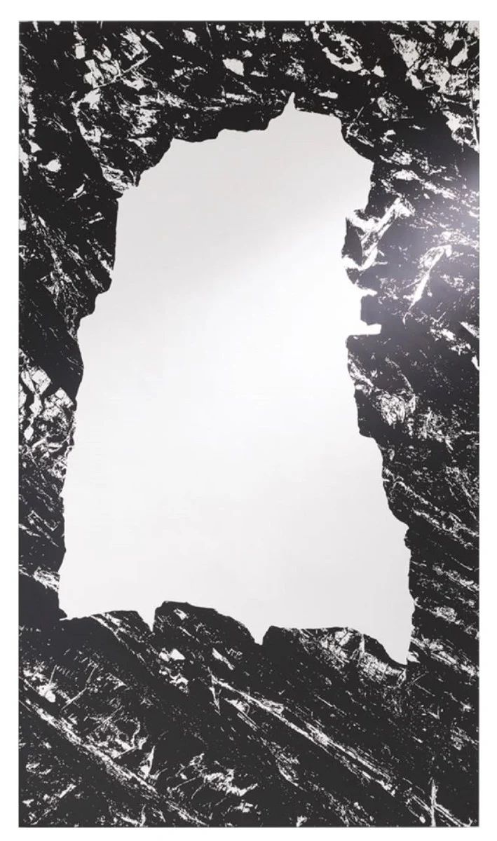 Designer Wandspiegel Schwarz 70 x H. 123 cm - Wohnzimmer Spiegel - Garderoben Spiegel - Luxus Kollektion