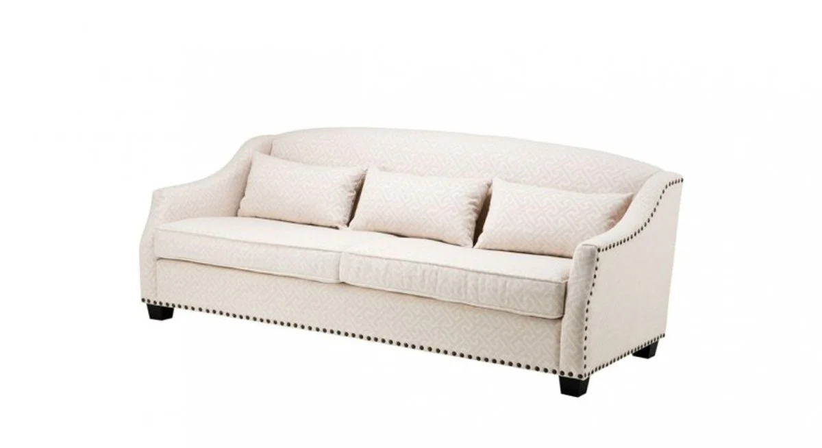 Luxus Sofa Jacquard Creme - Luxus Wohnzimmer