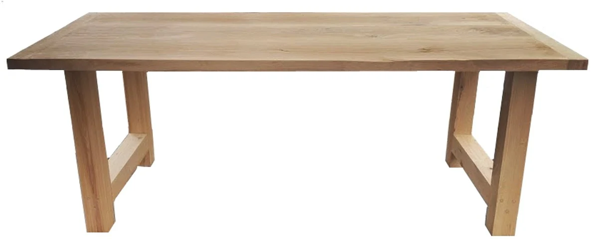 Luxus Massivholz Esstisch - Eiche - 200 cm x 100 cm x H78 cm - Schwere Ausführung