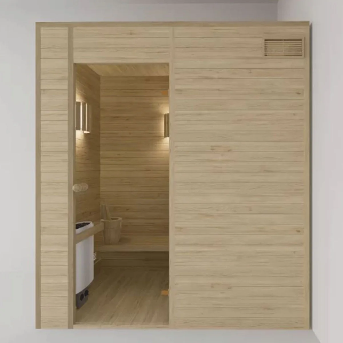 Luxus 2 Personen Innensauna Naturfarben 200 x 100 x H. 190 cm