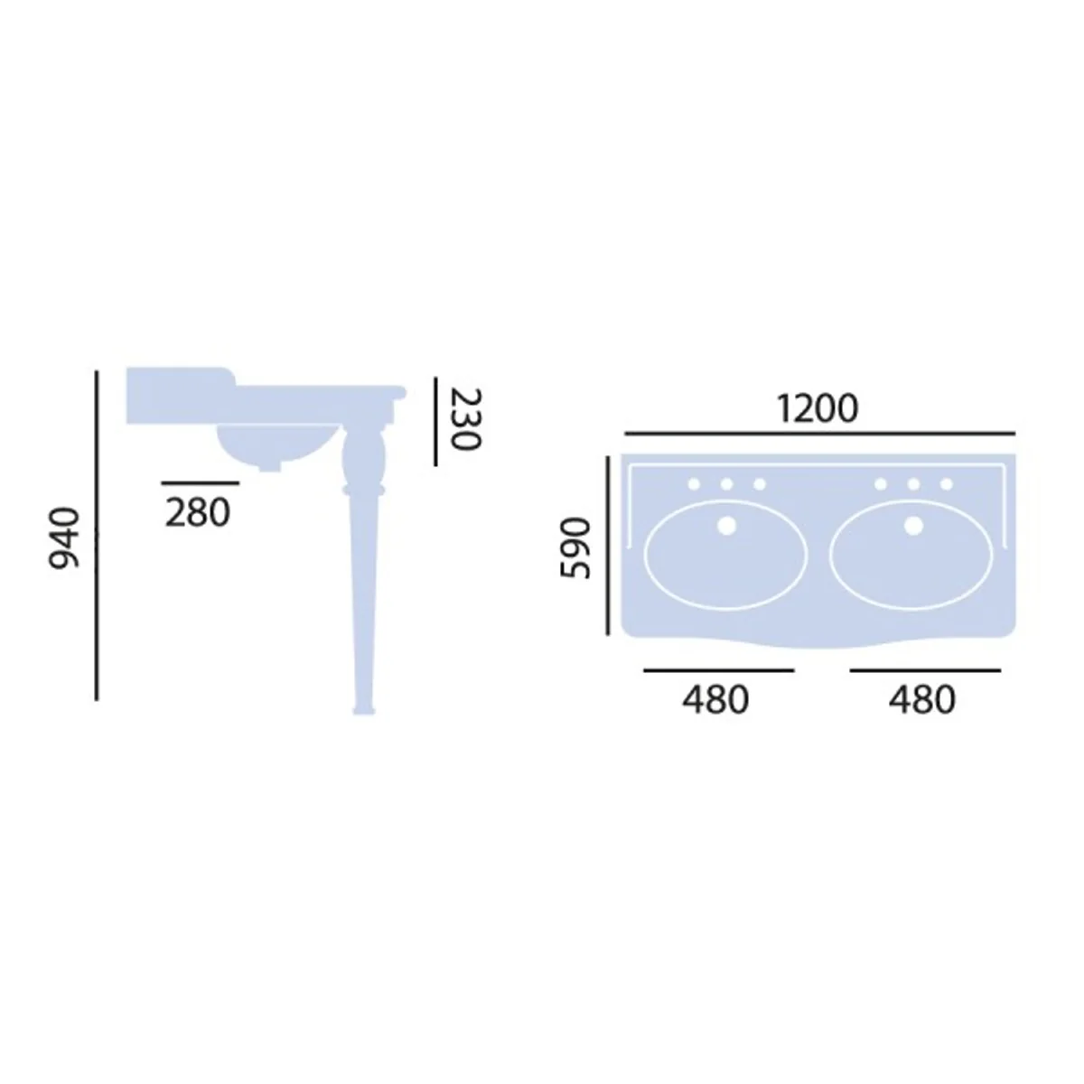 Jugendstil Stand Waschtisch Weiß Barocco - Waschbecken Barock Stil