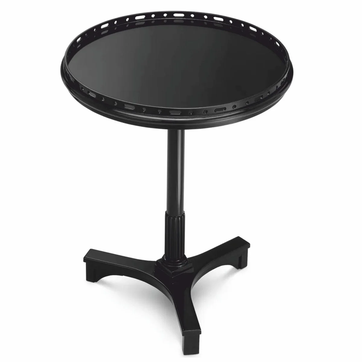 Luxus Mahagoni Beistelltisch Schwarz H. 74,5 cm - Hotel Möbel