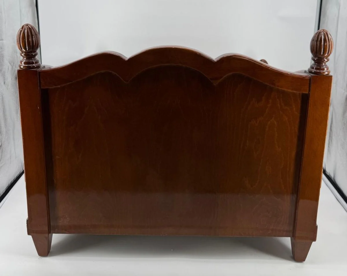 Luxus Barock Hundebett Braun / Grau 70 cm - Barock Tiermöbel