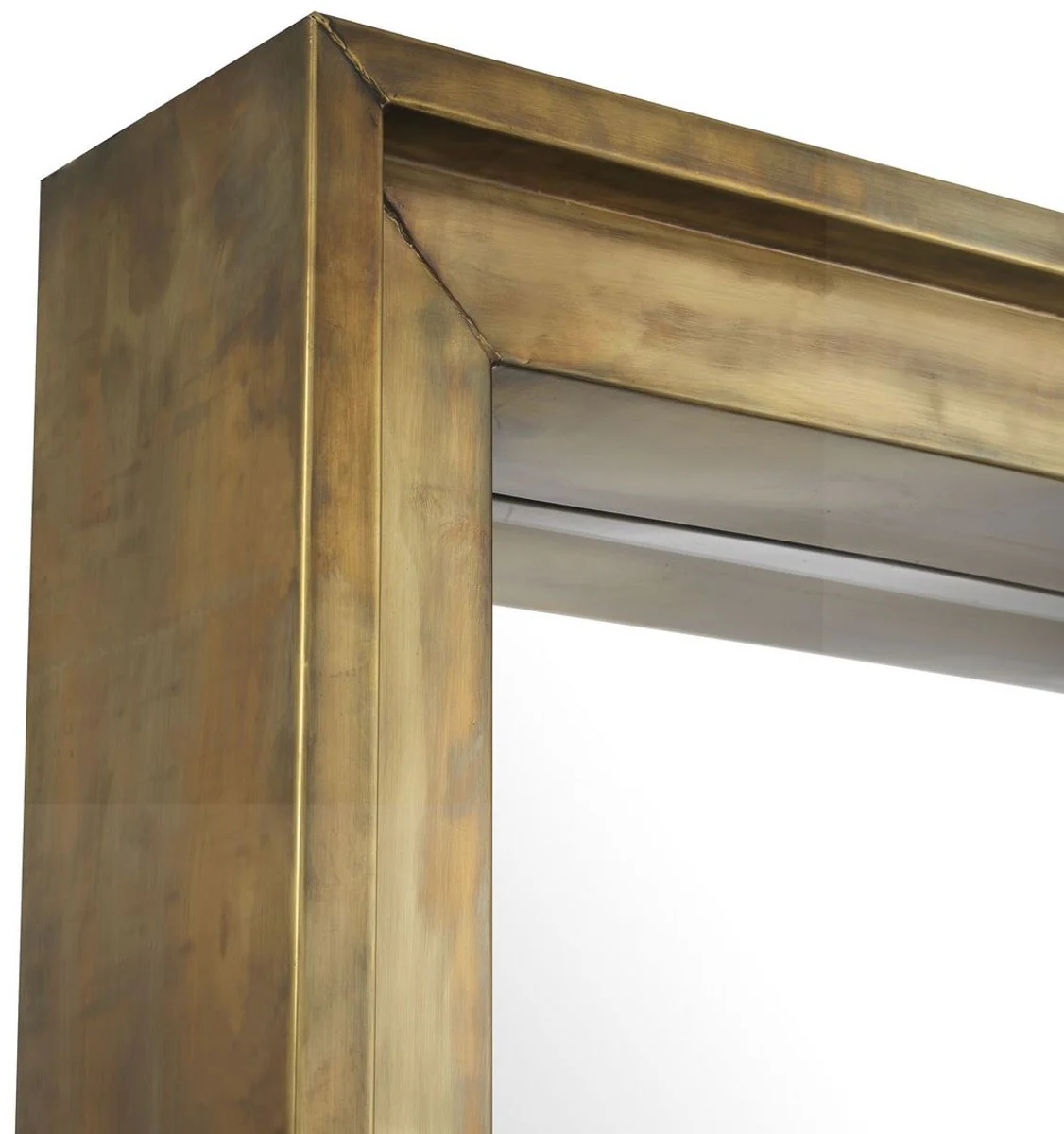 Luxus Wandspiegel Vintage Messingfarben 80 x 20 x H. 200 cm - Wohnzimmer Spiegel - Schlafzimmer Spiegel - Garderoben Spiegel - Luxus Möbel