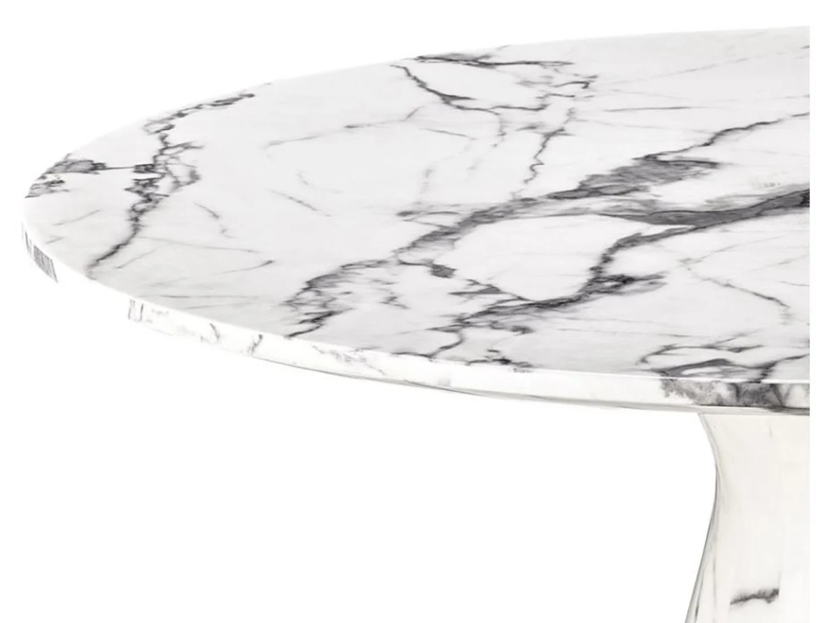 Designer Esstisch Weiß 119,5 x H. 75 cm - Luxus Edition