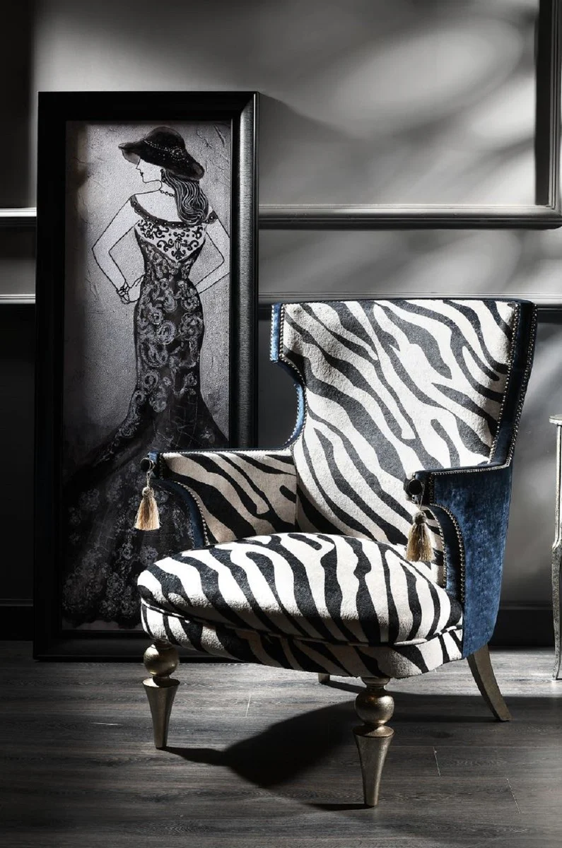 Luxus Barock Wohnzimmer Set - 2 Sofas & 2 Sessel & 1 Couchtisch mit Glasplatte - Handgefertigte Barock Wohnzimmer Möbel - Edel & Prunkvoll