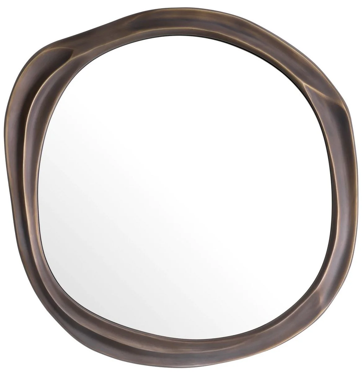 Luxus Wandspiegel Bronze 76,5 x 3,5 x H. 81 cm - Aluminium Wohnzimmer Spiegel - Schlafzimmer Spiegel - Garderoben Spiegel - Luxus Möbel - Luxus Interior