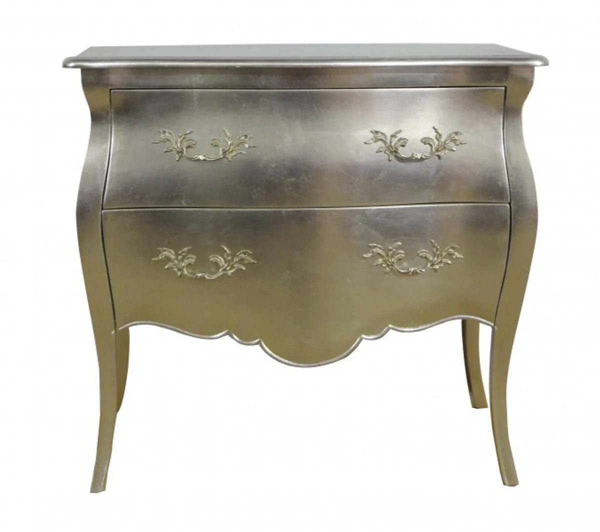 Barock Kommode Silber 95 cm Schrank