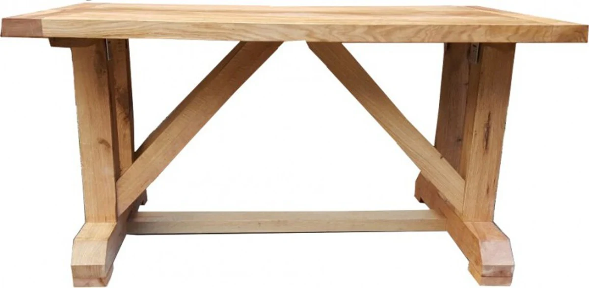 Luxus Massivholz Esstisch Eiche Massiv 150 cm - Schwere Ausführung